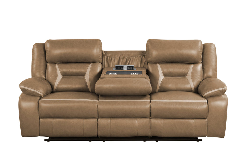 LUKA20 BROWN OVERSIZED 3 PIECE RECLINING SET