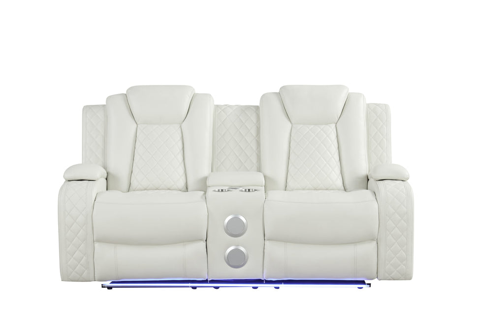 LUZ 3PC WHITE RECLINING SET