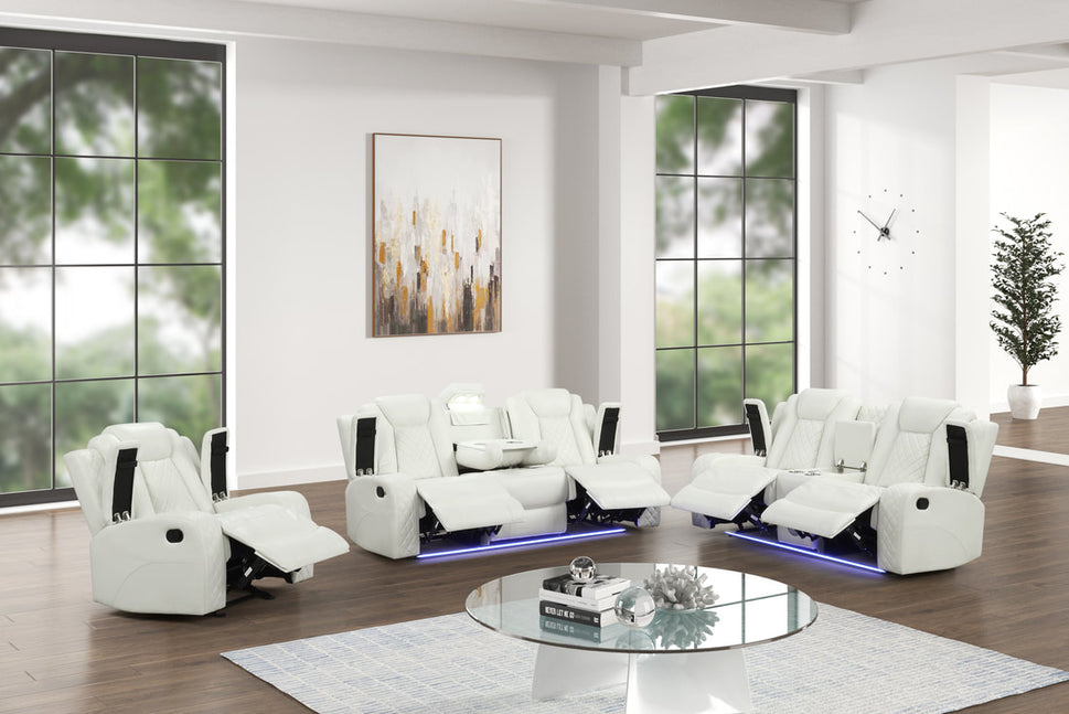 LUZ 3PC WHITE RECLINING SET