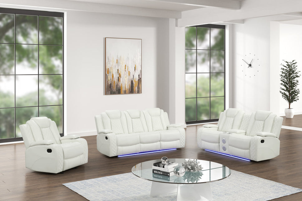 LUZ 3PC WHITE RECLINING SET