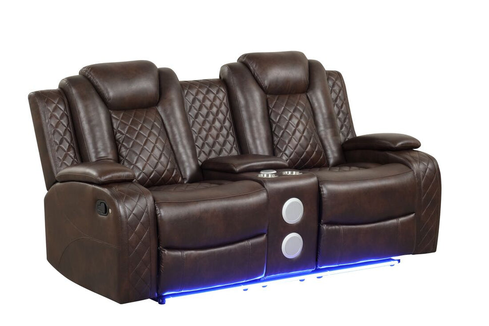 LUZ 3PC BROWN RECLINING SET