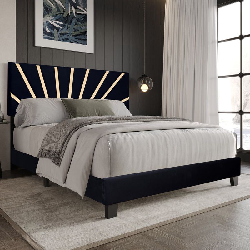 NICO BLACK PLATFORM BED AVAILABLE IN QUEEN AND KING SIZES