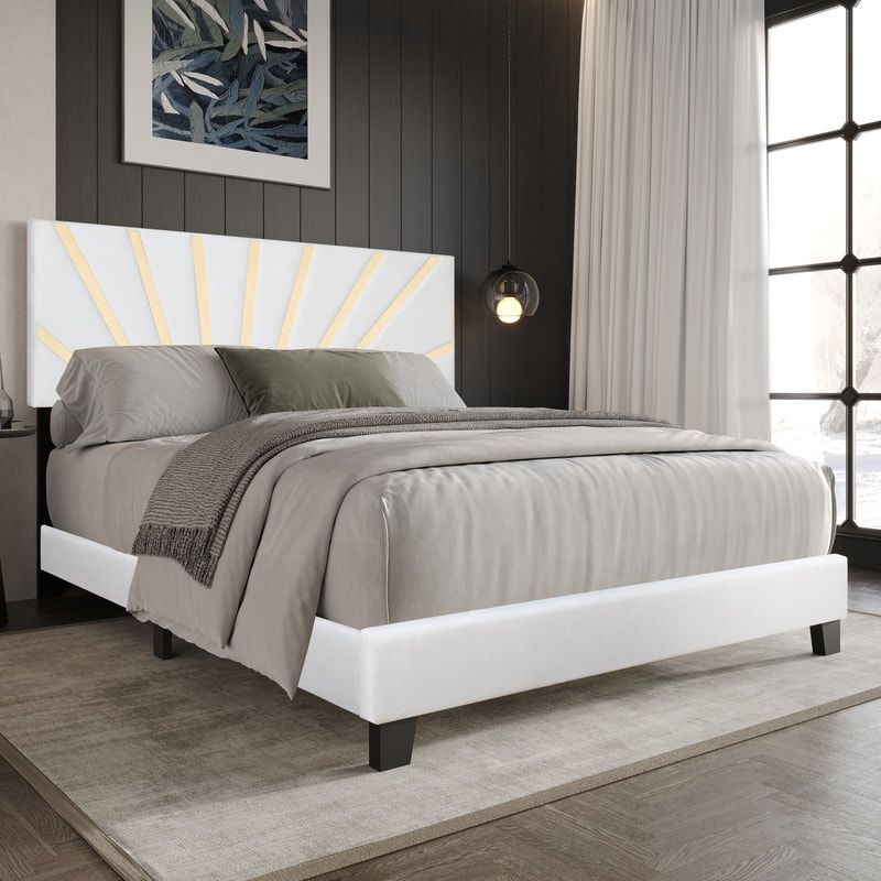 NICO WHITE PLATFORM BED AVAILABLE IN QUEEN AND KING SIZES