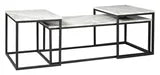 T182-13 COCKTAIL TABLE AND 2 END TABLES
