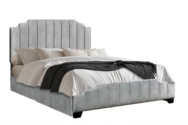 HH970 GRAY PLATFORM BED WITH STORAGE AVAILABLE IN FULL QUEEN AND KING SIZES