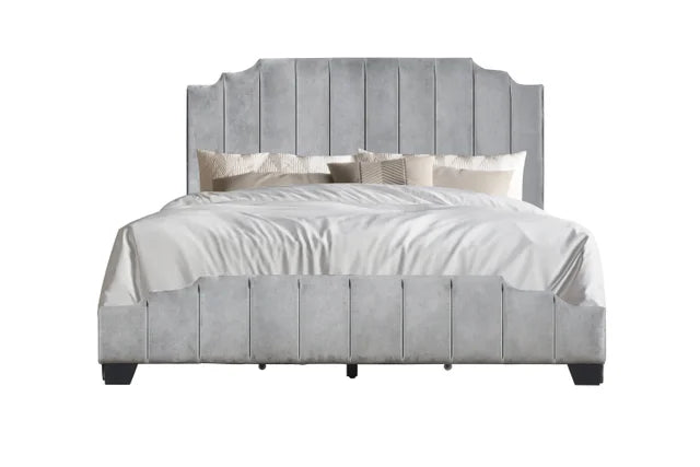 HH970 GRAY PLATFORM BED WITH STORAGE AVAILABLE IN FULL QUEEN AND KING SIZES