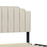 HH975 BEIGE PLATFORM BED WITH STORAGE AVAILABLE IN FULL QUEEN AND KING SIZES