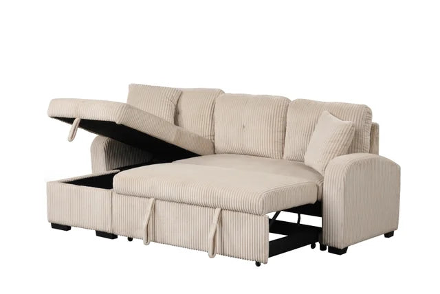 SILVIA BEIGE SECTIONAL WITH PULL-OUT BED