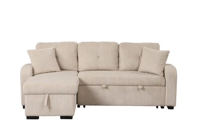 SILVIA BEIGE SECTIONAL WITH PULL-OUT BED