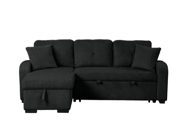 SILVIA BLACK SECTIONAL WITH PULL-OUT BED