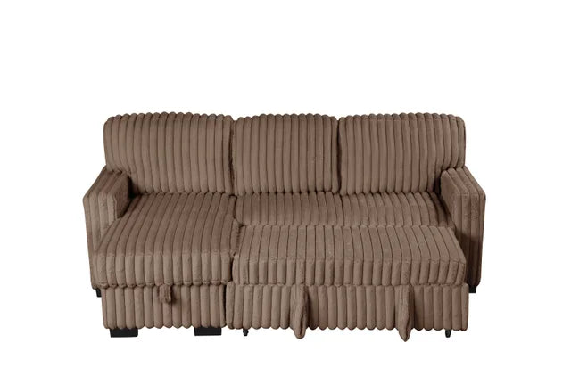 POLAND MOCHA REVERSIBLE SECTIONAL WITH PULL-OUT BED