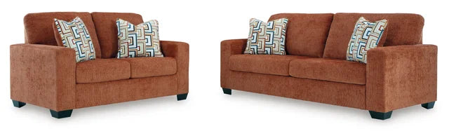 ASHLEY 243-04 SPICE SOFA AND LOVESEAT SET