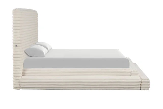 MARIAH BEIGE PLATFORM BED AVAILABLE IN QUEEN AND KING SIZES