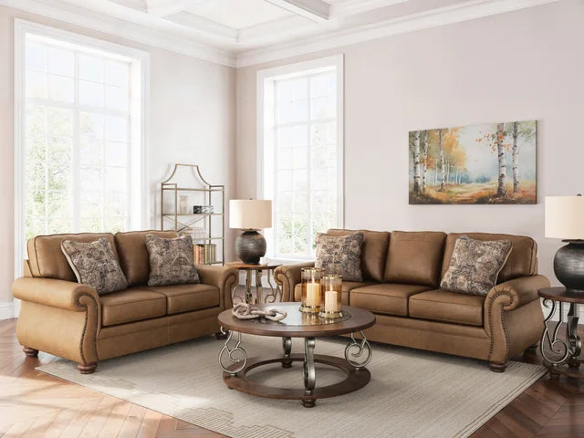 Ashley 559 Sofa & Loveseat Set – Earth or Charcoal Faux Leather | $1299