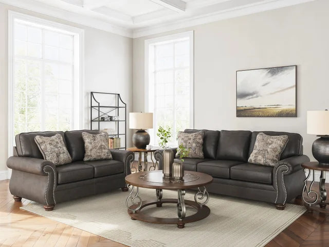 Ashley 559 Sofa & Loveseat Set – Earth or Charcoal Faux Leather | $1299