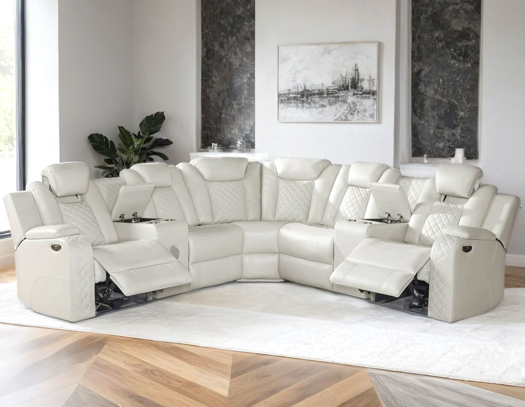 SPACESHIP WHITE RECLINING SECTIONAL