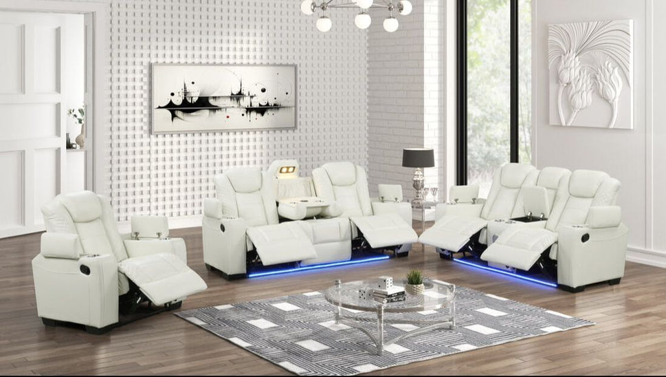 STEFANO50 WHITE 3 PIECE LIVING ROOM SET
