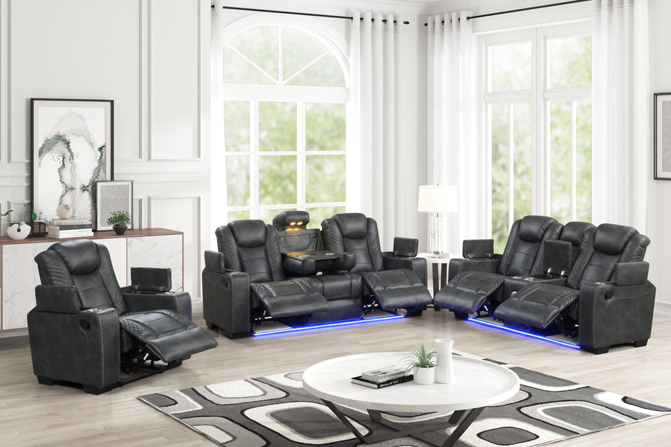 STEFANO30 GREY 3 PIECE LIVING ROOM SET