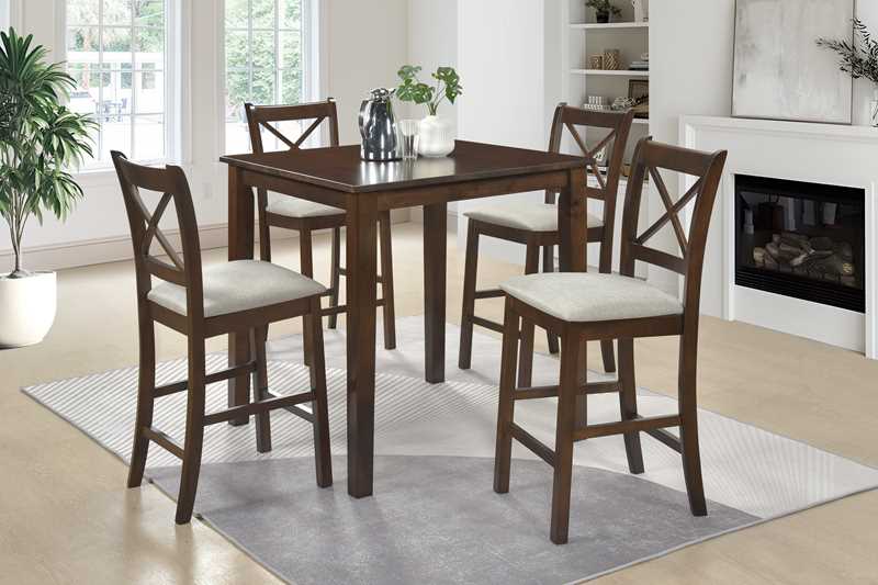 TAHOE BEIGE COUNTER HEIGHT TABLE WITH 4 CHAIRS
