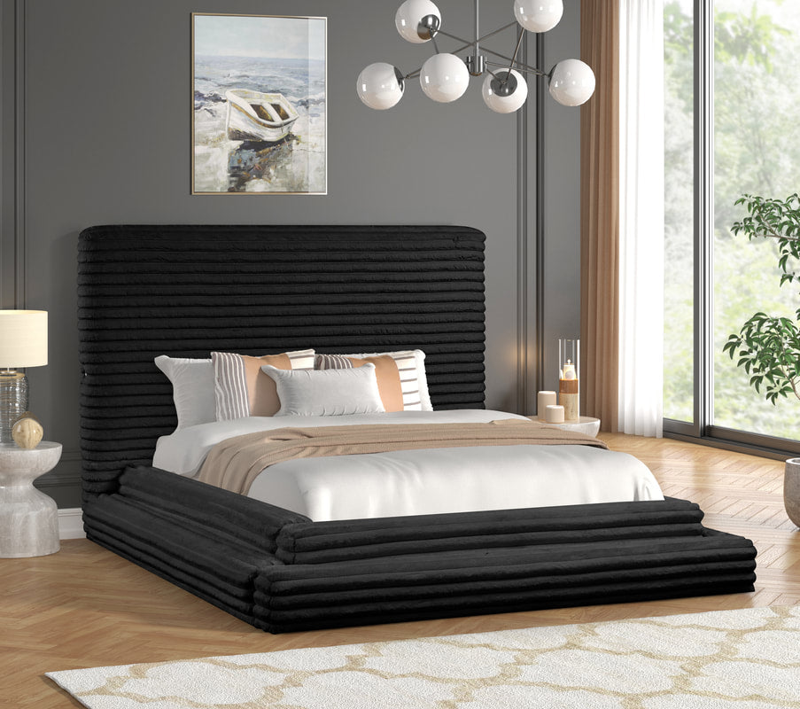MARIAH BLACK PLATFORM BED AVAILABLE IN QUEEN AND KING SIZES