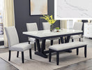Switch Varley / Vance Dining Group With Faux Marble Table Top with 5 or 6 Pieces 2 image
