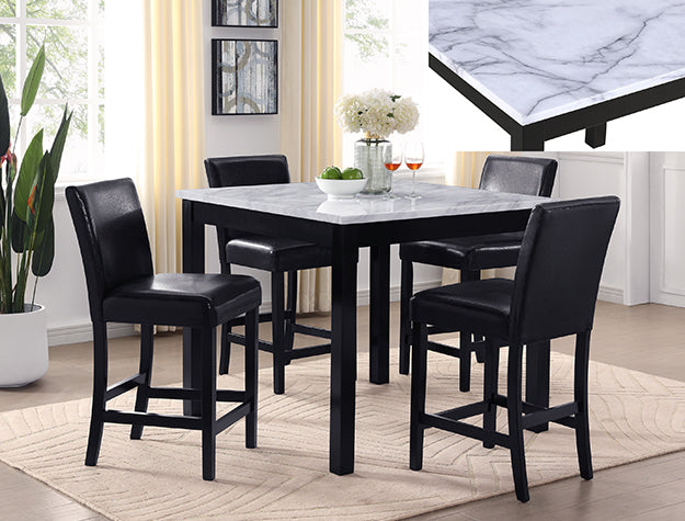 1715SET-RB LENNON 5-PC CONTR HGT TBL AVAILABLE W ROYAL BLUE OR PU BLACK CHAIRS