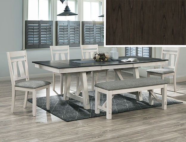 2158 MARIBELLE DINING ROOM SET WITH 4 CHAIRS AND DINING BENCH