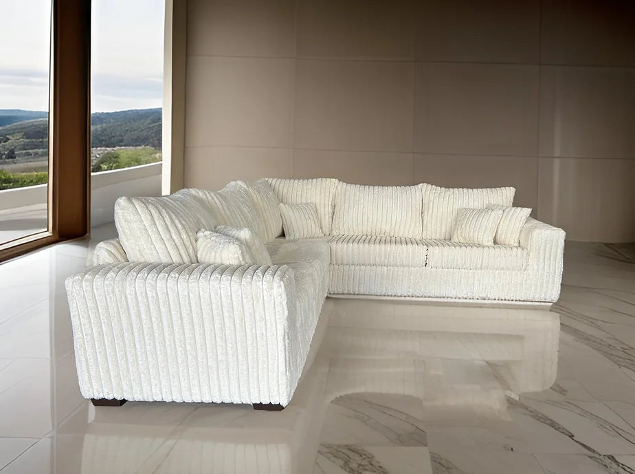 S345 NOAH 3 PIECE IVORY SECTIONAL