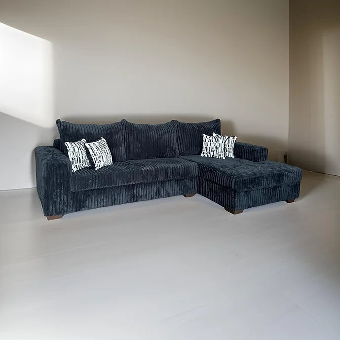 S335 MEMPHIS 2 PIECE BLACK SECTIONAL