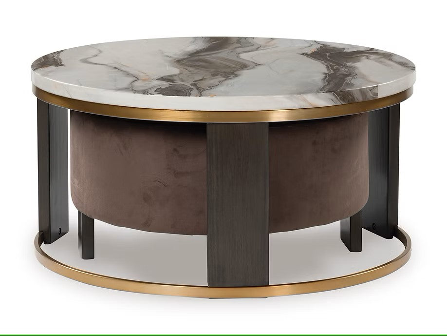 ASHLEY T671-22 JAZMORE COCKTAIL TABLE AND OTTOMAN