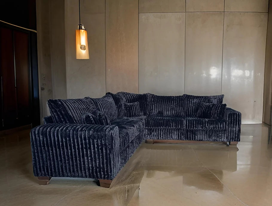 S345 NOAH 3 PIECE BLACK SECTIONAL