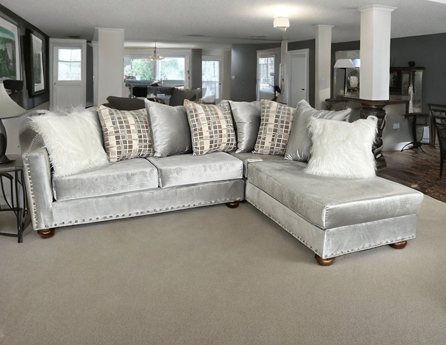 S315 2 PIECE SILVER SECTIONAL