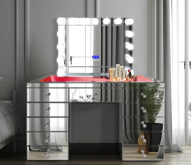 A-VM07 ARYANA CONSOLE WITH MIRROR WITH LED LIGHTS AND BLUETOOTH