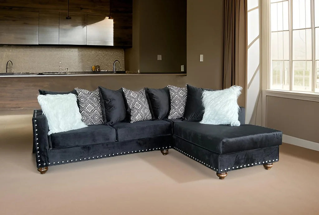 S315 2 PIECE BLACK SECTIONAL