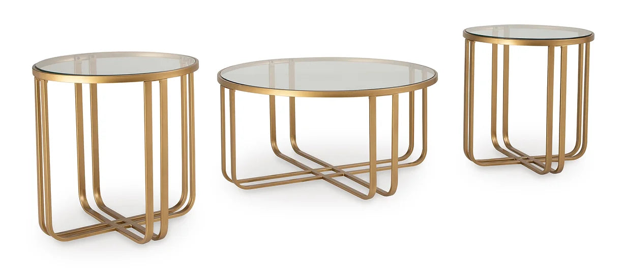 ASHLEY T398-13 3 PIECE COFFEE AND SIDE TABLES SET