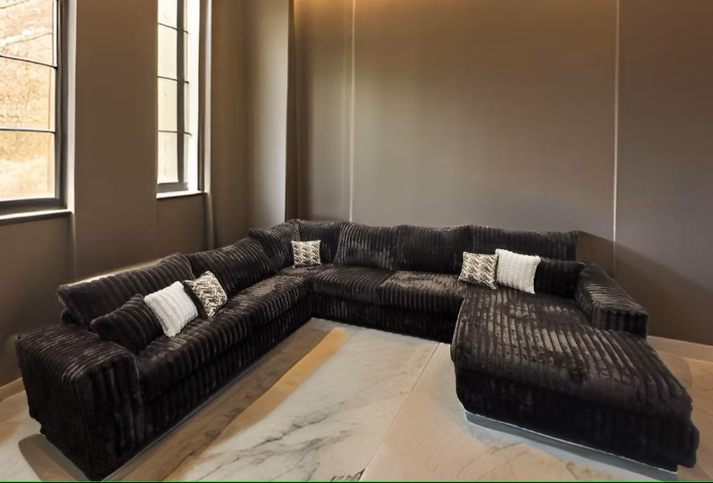 S320 TEXAN CHOCOLATE 4 PIECE SECTIONAL PLUS OPTIONAL OTTOMAN
