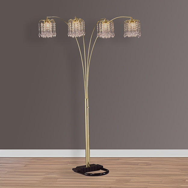 4893G RAIN DROP ARC LAMP 84"H GOLD