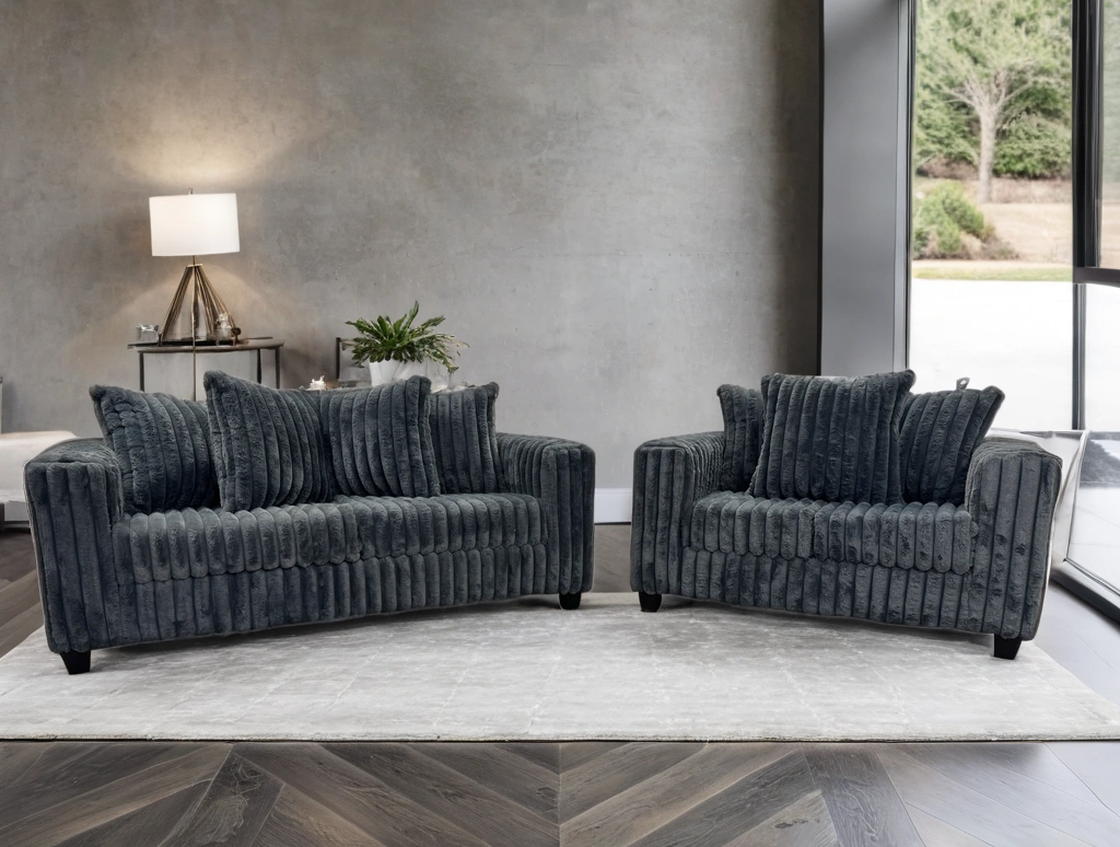 510 CHARCOAL SOFA AND LOVESEAT SET