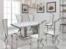 Switch D6061 / D6062 / D7071 - Marble/Stainless Steel Dining Table + 6 Chair Set 3 image