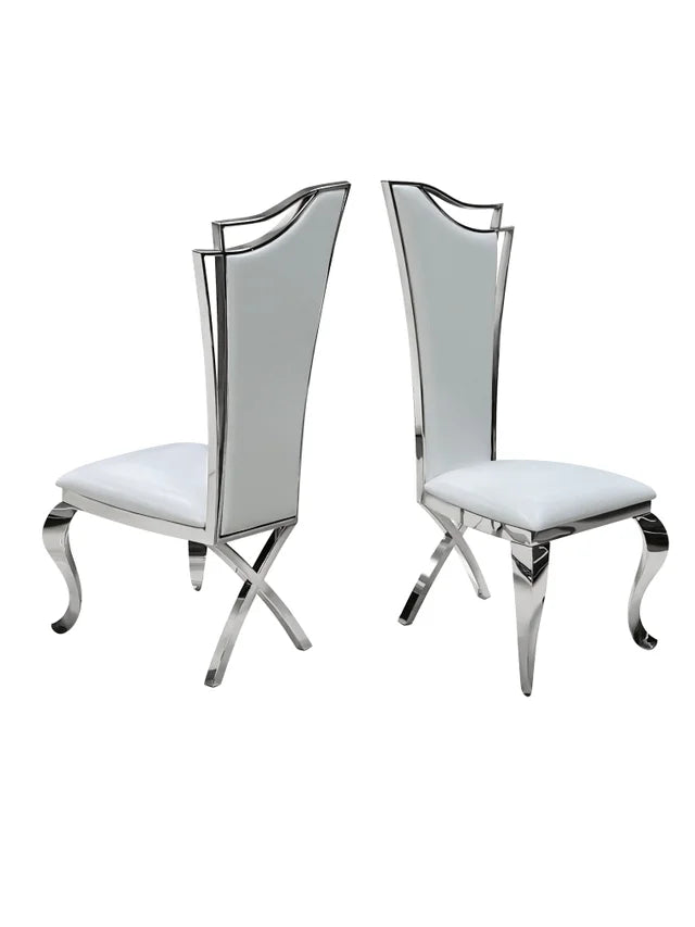 D6061 / D6062 / D7071 - Marble/Stainless Steel Dining Table + 6 Chair Set