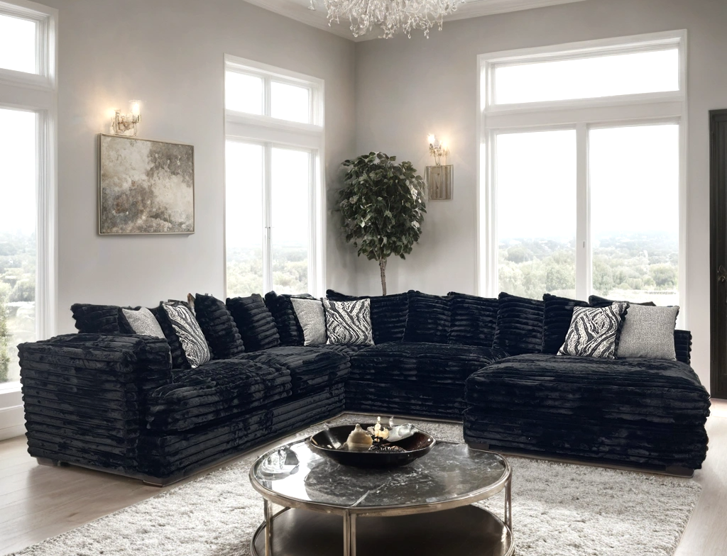 880 BLACK OVERSIZED SECTIONAL