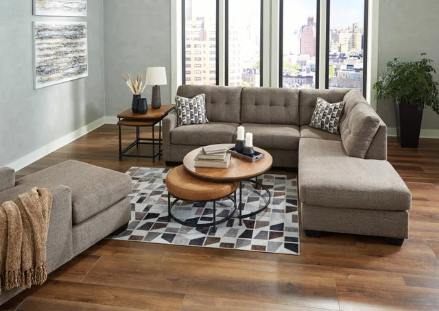 ASHLEY SECTIONAL AVAILABLE IN CHOCOLATE AND PEBBLE COLORS