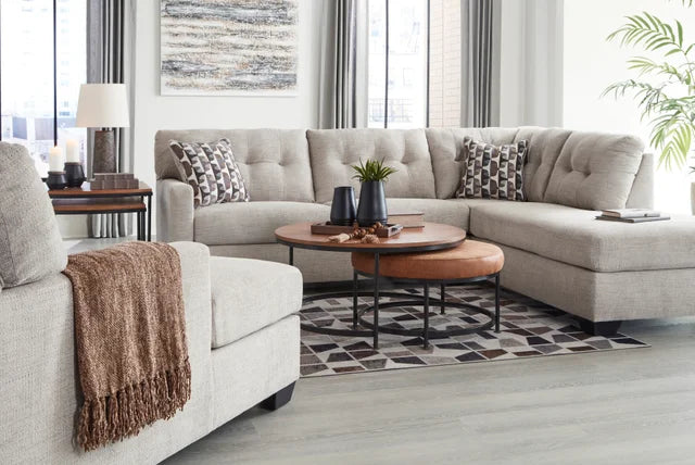 ASHLEY SECTIONAL AVAILABLE IN CHOCOLATE AND PEBBLE COLORS
