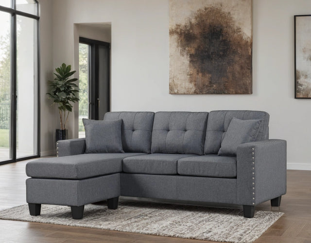 CRIS REVERSIBLE SECTIONAL AVAILABLE IN BLACK, LT GRAY, SAND AND GRAY COLORS