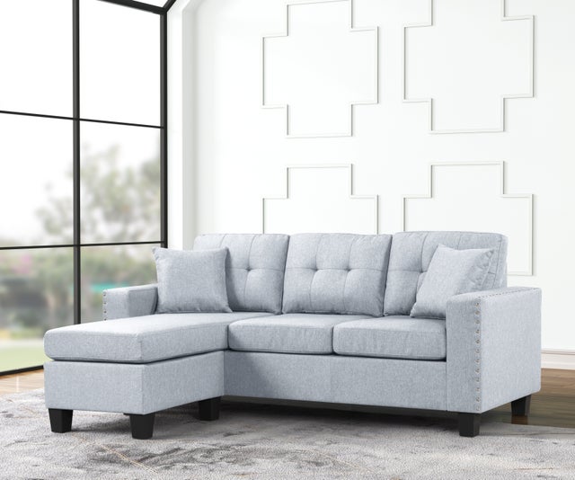 CRIS REVERSIBLE SECTIONAL AVAILABLE IN BLACK, LT GRAY, SAND AND GRAY COLORS
