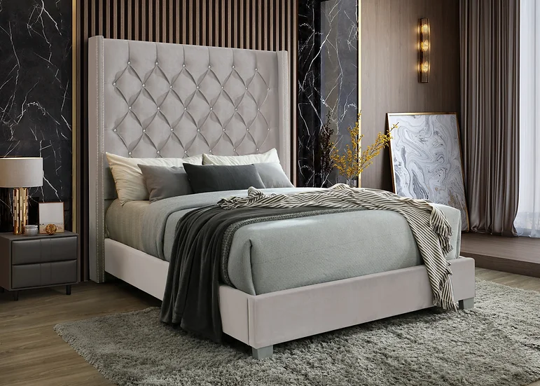 B9810 BEVERLY BLACK BED AVAILABLE IN QUEEN AND KING SIZES