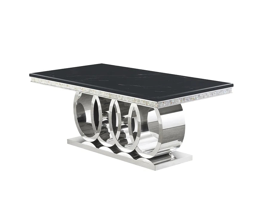 D620 GIOVANNI (BLACK/CHROME) DINING TABLE