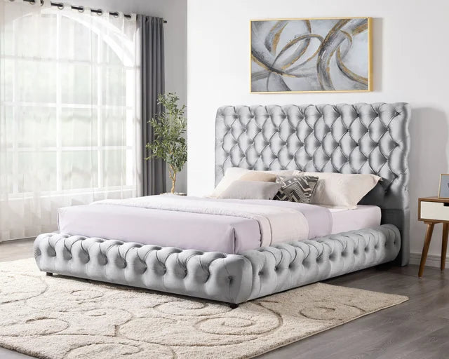 DREAM PLATFORM BED GRAY AVAILABLE IN QUEEN AND KING SIZES
