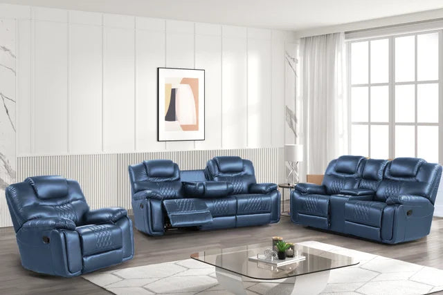 GALVESTON 3 PIECE RECLINING SET AVAILABLE IN BLUE BLACK AND BROWN