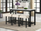 Switch Gloria Black - Faux Marble Console Table with 3 Black Stools 2 image